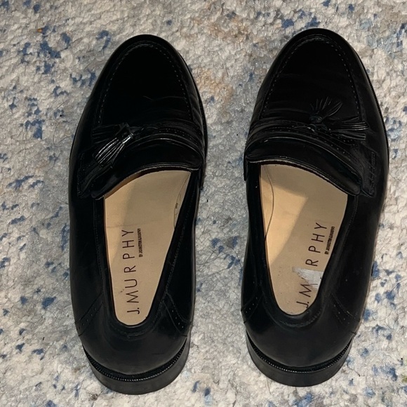 J. Murphy by Johnston & Murphy black leather tassels dress loafers Sz 8 1/2 - Picture 3 of 8